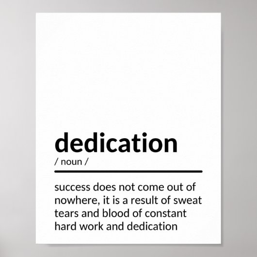 Inspiration Dedication Quote Poster (Voorkant)