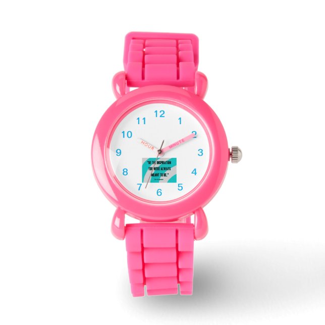 Inspiration Kind Roze Glitter Strap Horloge (Voorkant)