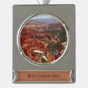Inspiration Point bij Bryce Canyon I Verzilverd Banner Ornament