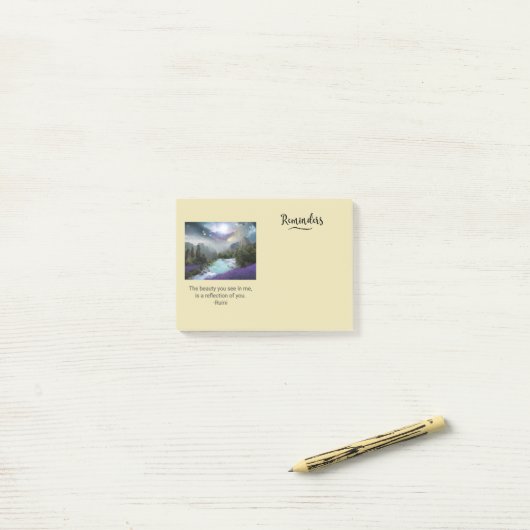 Inspiration Quotation on Beauty uit Rumi Post-it® Notes (Op bureau)