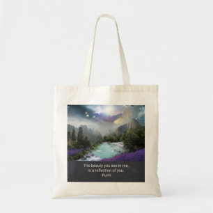 Inspiration Quotation on Beauty uit Rumi Tote Bag