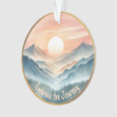 Inspiration Quote Omarm de Journey Waterverf Ornament (voorkant)