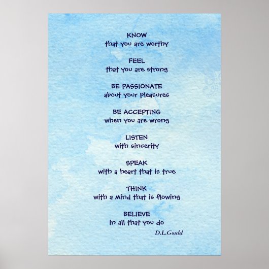 Inspirational affirmation poem poster (Voorkant)