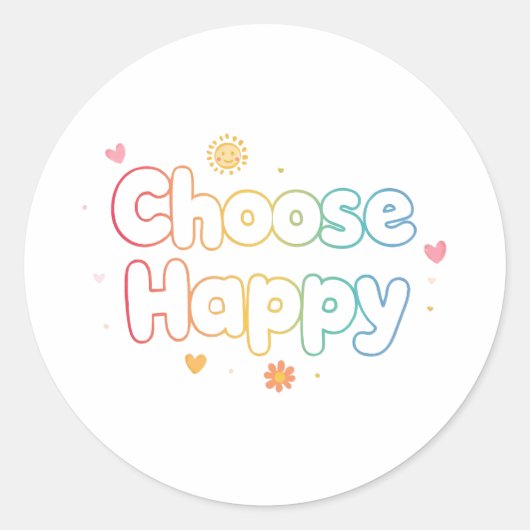Inspirational and Cheerful Positive Message Ronde Sticker (Voorkant)