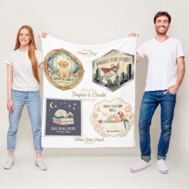 Inspirational animals and kids art collection fleece deken