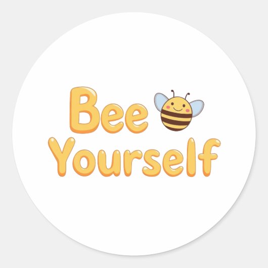 Inspirational "Be Yourself" Positive Message Ronde Sticker (Voorkant)