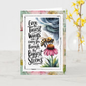 Inspirational Bee Weathering The Storm Faith Kaart (Gele Bloem)