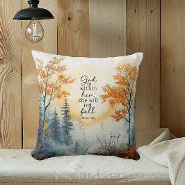 Inspirational Bible Verse Psalm 46:5 Autumn Pillow Kussen