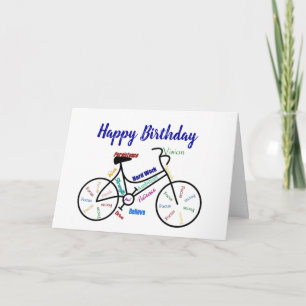 Inspirational Birthday Bike, Cycling, Sport, Hobby Kaart