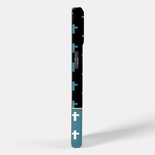 Inspirational Black Blue White Cross Lion of Judah Case-Mate iPhone Case (Achterkant / Rechts)