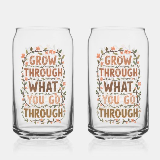 Inspirational Botanical Growth Saying Blikvorm Glas (Achterkant)