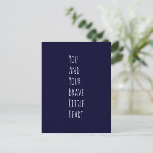 Inspirational Brave Little Heart Text Quote  Briefkaart