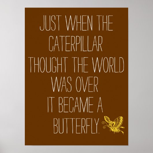 Inspirational Butterfly Quote Poster (Voorkant)