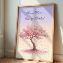 Inspirational Cherry Blossom Sakura Poster Wallart