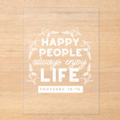 Inspirational Christian Quote from Proverbs 15:15 Acryl Uitnodigingen (Voorkant)