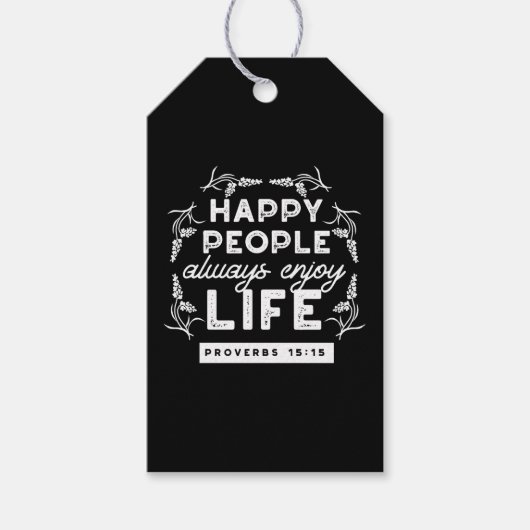 Inspirational Christian Quote from Proverbs 15:15 Cadeaulabel (Voorkant)