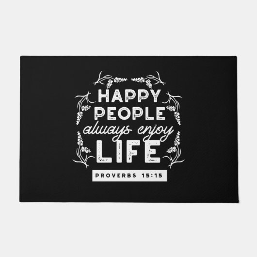 Inspirational Christian Quote from Proverbs 15:15 Deurmat (Voorkant)