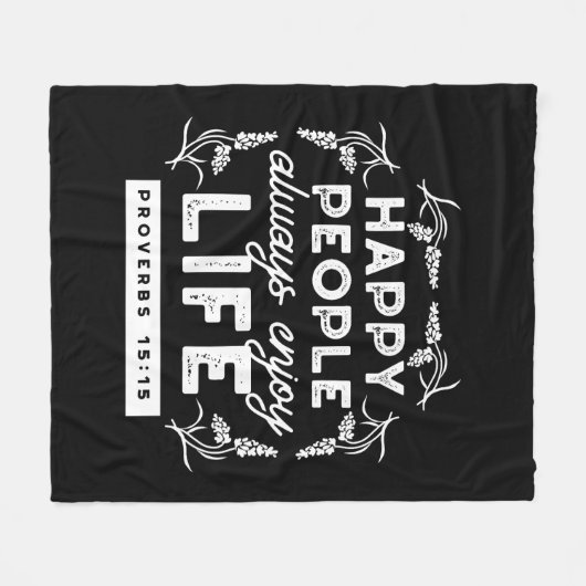 Inspirational Christian Quote from Proverbs 15:15 Fleece Deken (Voorkant (Horizontaal))