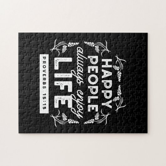 Inspirational Christian Quote from Proverbs 15:15 Legpuzzel (Horizontaal)