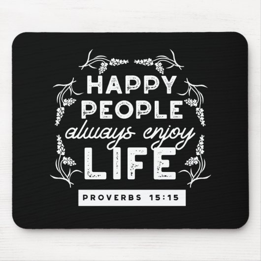 Inspirational Christian Quote from Proverbs 15:15 Muismat (Voorkant)