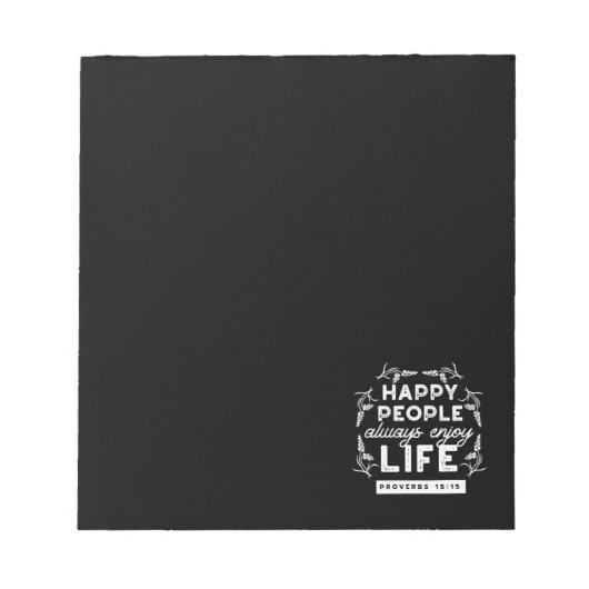 Inspirational Christian Quote from Proverbs 15:15 Notitieblok (Voorkant)