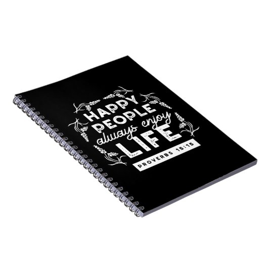 Inspirational Christian Quote from Proverbs 15:15 Notitieboek (Rechterzijde)