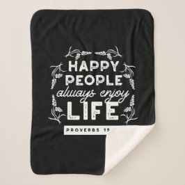 Inspirational Christian Quote from Proverbs 15:15 Sherpa Deken