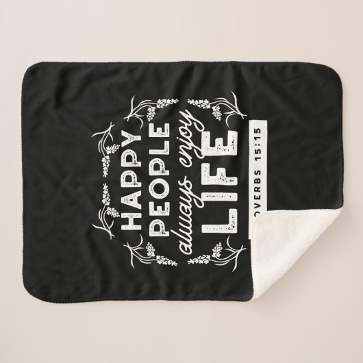 Inspirational Christian Quote from Proverbs 15:15 Sherpa Deken (Voorkant (horizontaal))