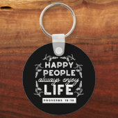 Inspirational Christian Quote from Proverbs 15:15 Sleutelhanger (Voorkant)