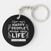 Inspirational Christian Quote from Proverbs 15:15 Sleutelhanger (Achterkant)