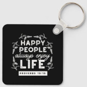 Inspirational Christian Quote from Proverbs 15:15 Sleutelhanger (Achterkant)