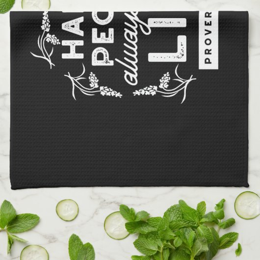 Inspirational Christian Quote from Proverbs 15:15 Theedoek (Gevouwen)