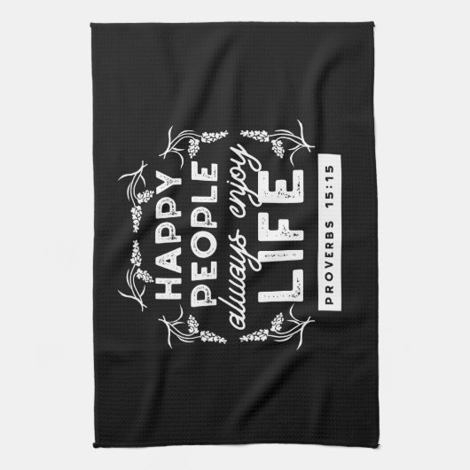 Inspirational Christian Quote from Proverbs 15:15 Theedoek (Verticaal)