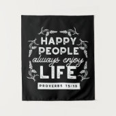 Inspirational Christian Quote from Proverbs 15:15 Wandkleed (Voorkant)