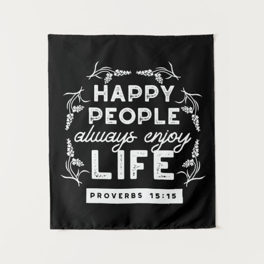 Inspirational Christian Quote from Proverbs 15:15 Wandkleed (Voorkant)