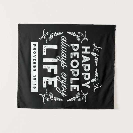 Inspirational Christian Quote from Proverbs 15:15 Wandkleed (Voorkant (horizontaal))