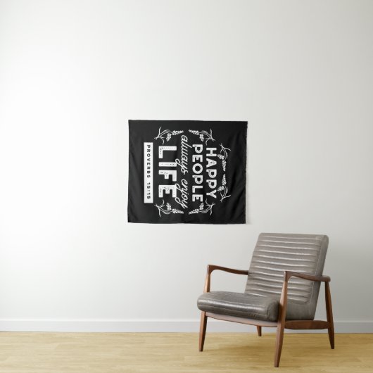 Inspirational Christian Quote from Proverbs 15:15 Wandkleed (In Situ (horizontaal))