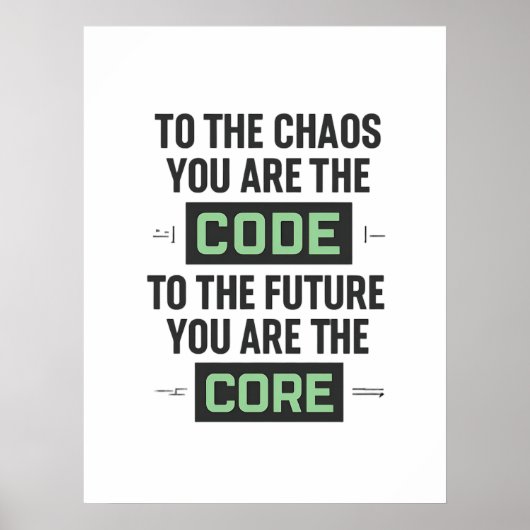 Inspirational Coding Quote – Code and Core Poster (Voorkant)