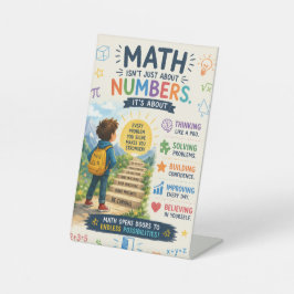 Inspirational Desk Sign for Future Problem Solvers Reclamebord Met Voetstuk