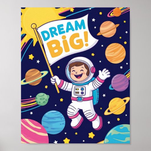 Inspirational "Dream Big" for Children Poster (Voorkant)