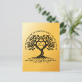 Inspirational family quotes on a tree with roots briefkaart (Staand voorkant)