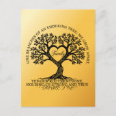 Inspirational family quotes on a tree with roots briefkaart (Voorkant)