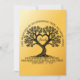 Inspirational family quotes on a tree with roots kaart