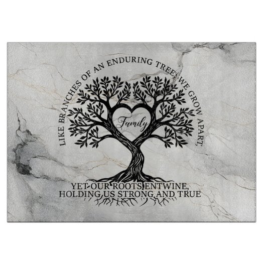 Inspirational Family Tree of Life Glass Snijplank (Voorkant)
