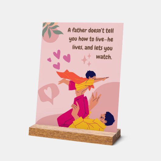 Inspirational Fathers Day Quote Acryl Bord (Hoek)