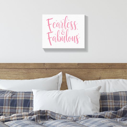 Inspirational "Fearless and Fabulous" Quote Canvas Afdruk (Insitu (Slaapkamer))
