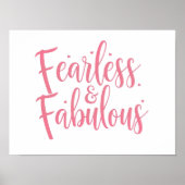 Inspirational "Fearless and Fabulous" Quote Poster (Voorkant)