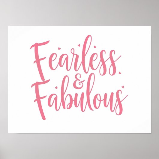 Inspirational "Fearless and Fabulous" Quote Poster (Voorkant)
