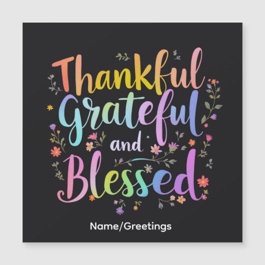 Inspirational Floral Gratitude Wreath Handcrafted  (Voorkant)