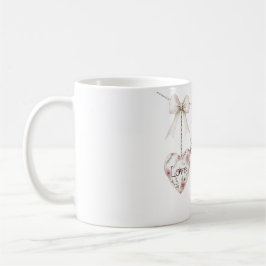 Inspirational Floral Love Hope Joy Heart Bow Koffiemok